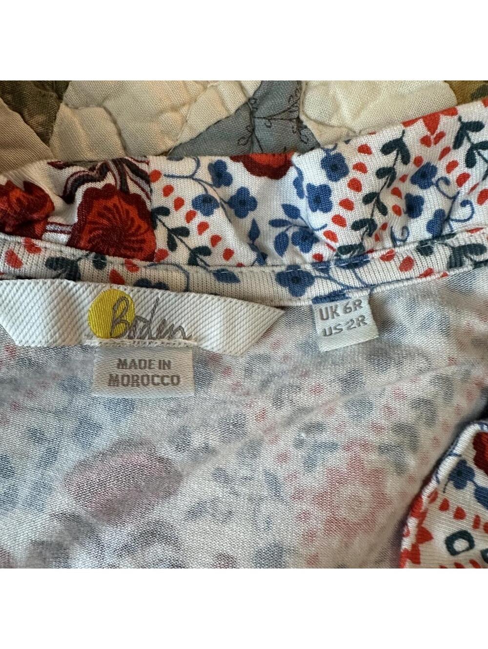 Boden Poppy Bloom Floral Ruffle Trim Faux Wrap Dress size 2 cottagecore cute - Picture 5 of 8